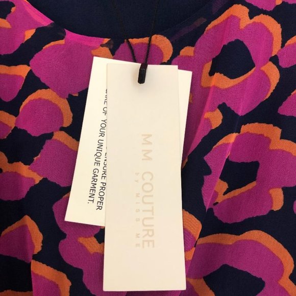NWT MM Couture chiffon patterned dress - size XS - Picture 5 of 6